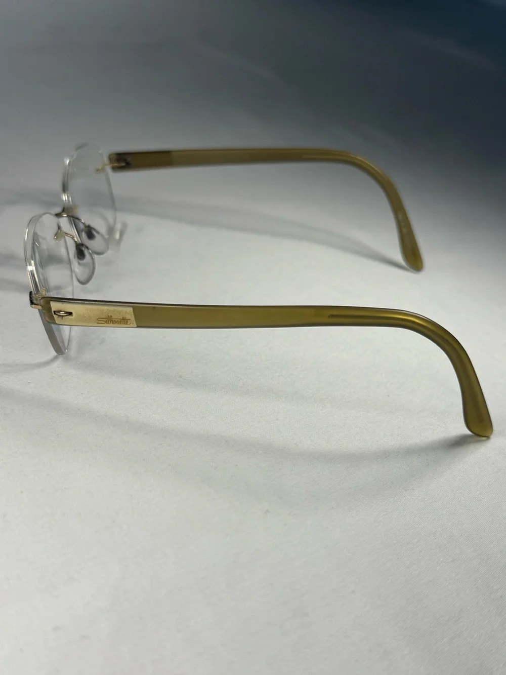 Silhouette 7608 20 6051 Rimless Eyeglasses Titanium Olive Brown Gold Frames Only